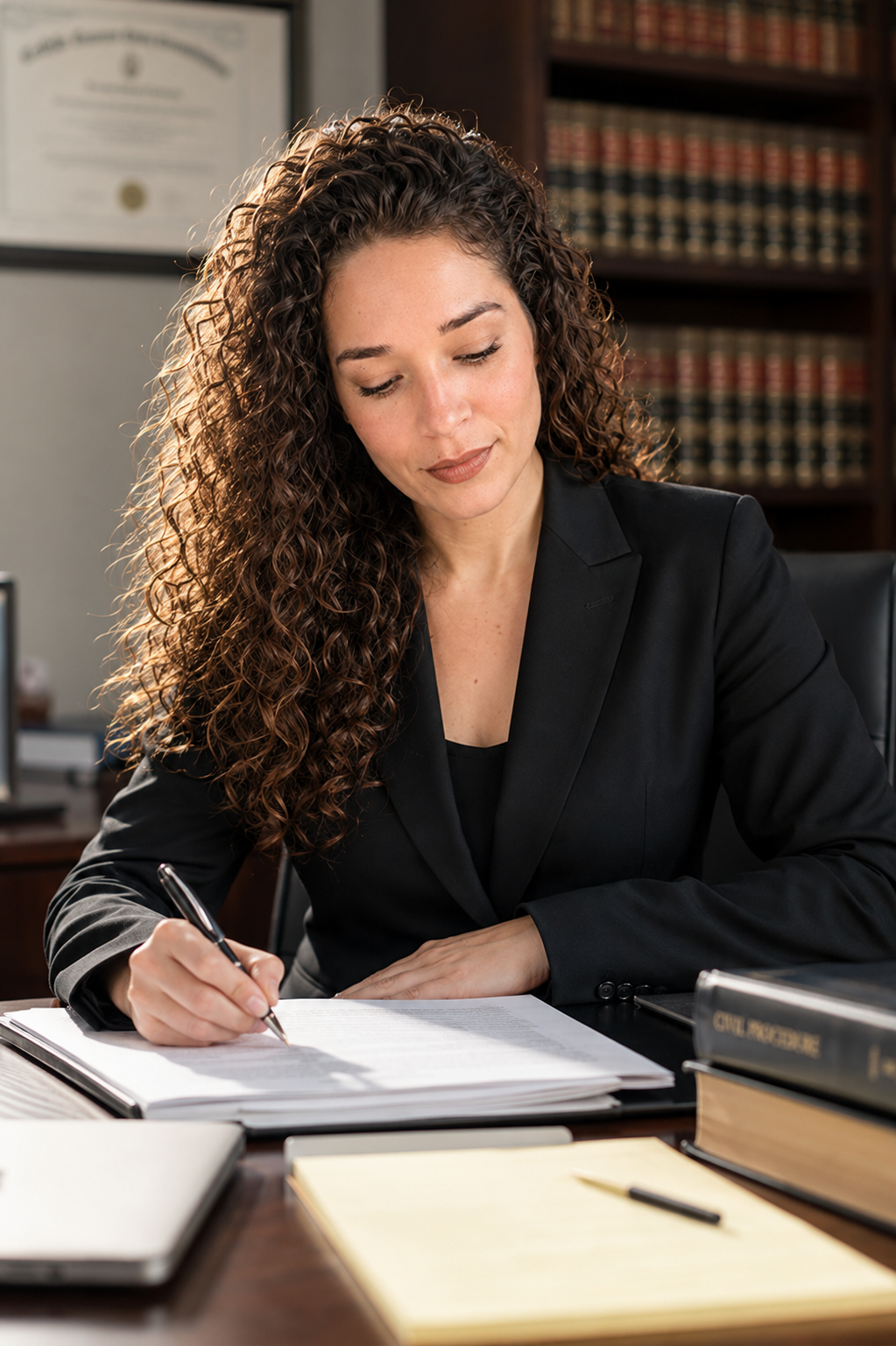 Founding attorney Claudia Isela Lopez at her desk